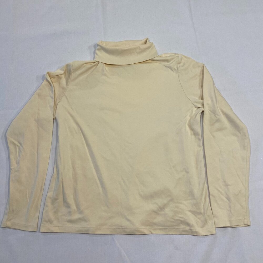 Vintage 90s LL Bean Turtleneck Long Sleeve NWOT Women's Cream Large